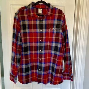 The North Face Red and Blue Plaid Casual Shirt